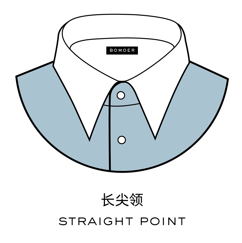 襯衫領(lǐng)型 長尖領(lǐng)